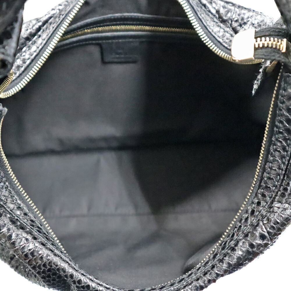 Gucci Handbag Python Leather Black - image 6